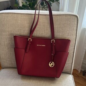 Michael Kors Burgundy Tote Bag